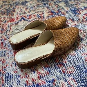 Size 6 Freda Salvador Embossed Croc Mules